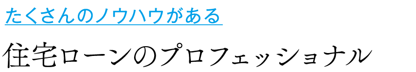 住宅ローンのプロフェッショナル